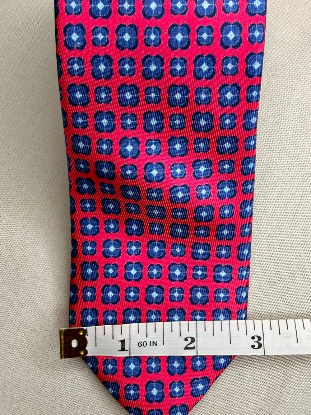 Charles Tyrwhitt London Silk Tie | Pink & Blue Geometric Pattern